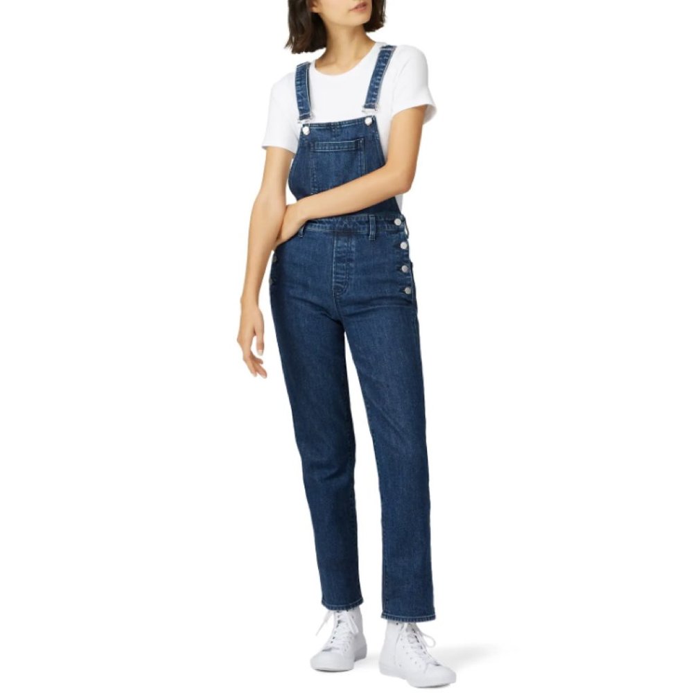 j brand jules denim overalls M medium blue jean womens ankle casual stylish EUC